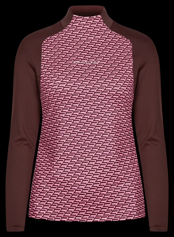 Ellie Brushed LS Top, Carmine Rose Retro Mono-Röhnisch Clearance